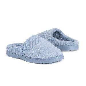 No Box MukLuk Women Micro Chenille Trimmed Clog Slippers Blue S (5-6) $40 1C437